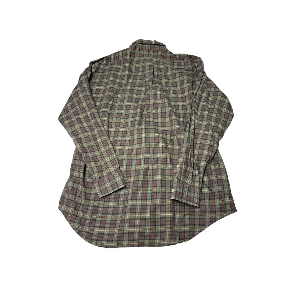 Polo Ralph Lauren Classic Fit Plaid Button Down Shirt Mens Large Green Maroon